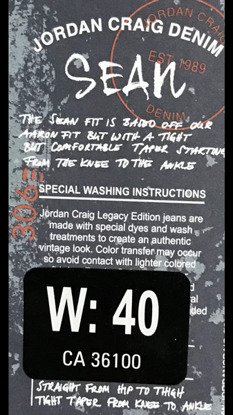 ^JORDAN CRAIG^ *LEGACY* DENIM JEANS FOR MEN