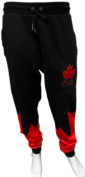 *ALL HEART* ~World Juniors Team Canada~ (BLACK-RED) •JOGGER SWEATPANTS• (Cut & Sew / Embroidery)
