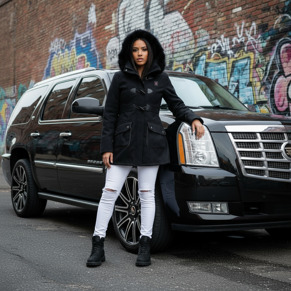 *ROCAWEAR* (BLACK) MID WEIGHT TRENCH COATS FOR WOMEN