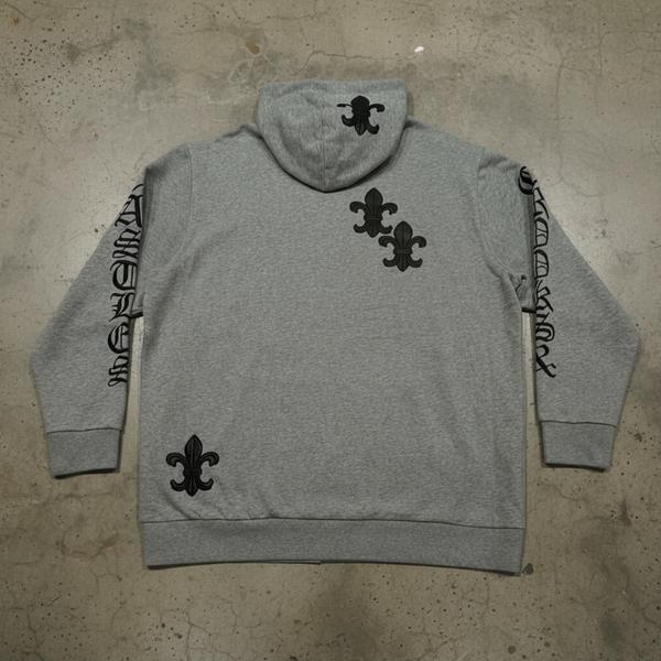 *CROOKS & CASTLES* (GREY) ~PU GOTHIC~ LUXURY PULLOVER HOODIES