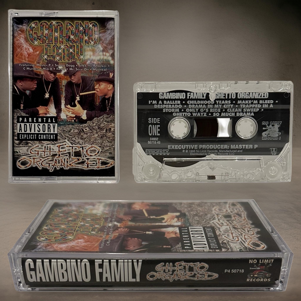•GAMBINO FAMILY ~ GHETTO ORGANIZED• ~1998 OG PRESSING~ (NO LIMIT) (CASSETTE TAPE)