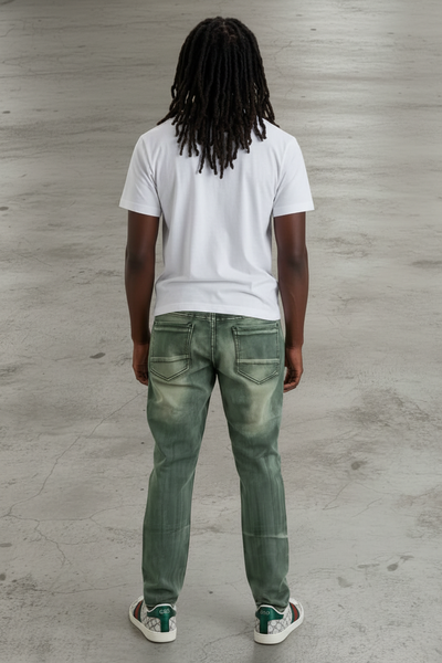 *AKADEMIKS* (GREEN) STRETCH DENIM FOR MEN (WAIST 38")