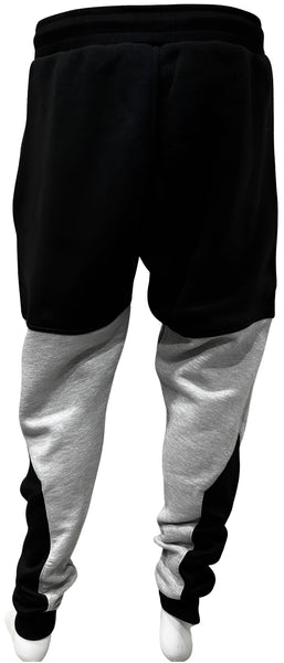 ^CHIEFIN’^ (BLACK-GREY) JOGGER SWEATPANTS (CUT & SEW)