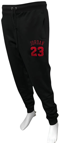 ^23^ (BLACK/RED) JOGGER SWEATPANTS (EMBROIDERED LOGOS)