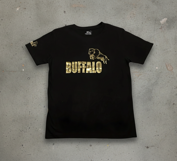 *BUFFALO* (BLACK) GOLD FOIL LOGO TEES