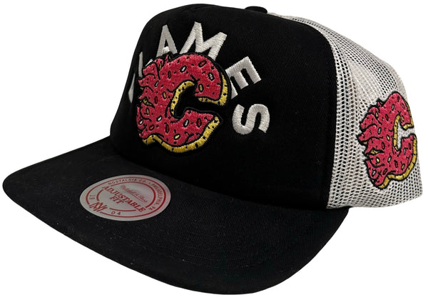 *Calgary Flames* trucker snapback hats by Mitchell & Ness