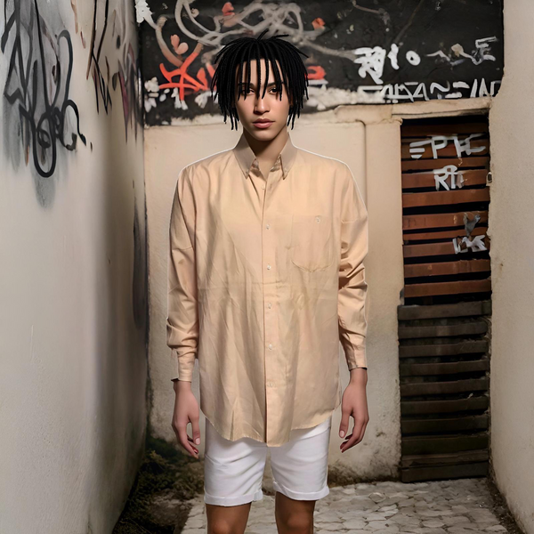 ^HOUSE OF NOMADIC^ MEN'S LONG SLEEVE DRESS SHIRT (XL)