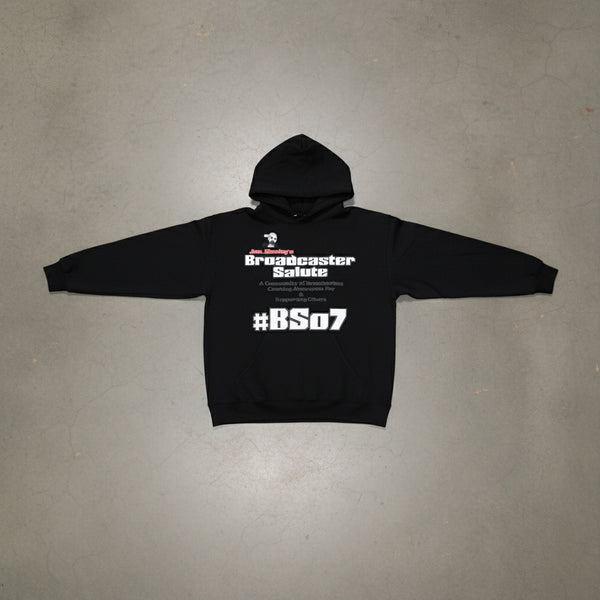 *DESIGN BY HUMANS* (BLACK) PULLOVER HOODIE (DISTRESSED LOGO STYLE)