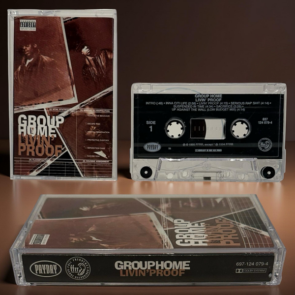 •GROUP HOME - LIVIN’ PROOF• ~1995 OG PRESSING~ (CASSETTE TAPE) (TAPE POPPED & NEEDS REPAIR)
