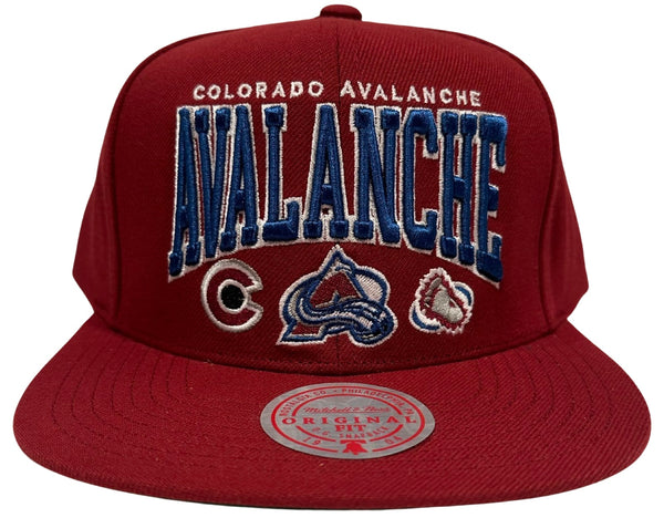 *Colorado Avalanche* snapback hats by Mitchell & Ness