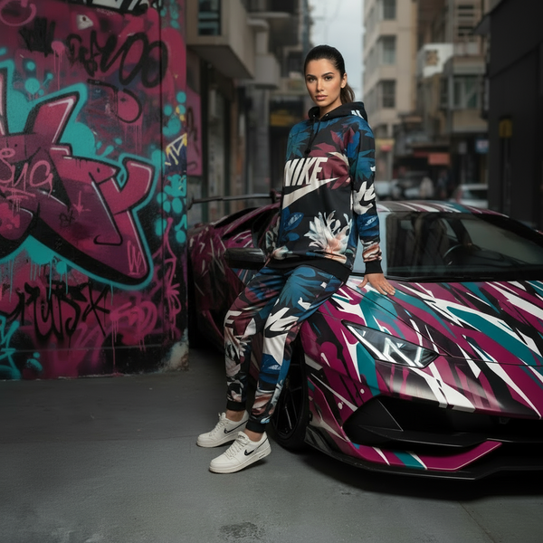•SWOOSH• (FLORAL) WOMEN’S JOGGER SWEATSUITS (FLEECY SOFT LINED)