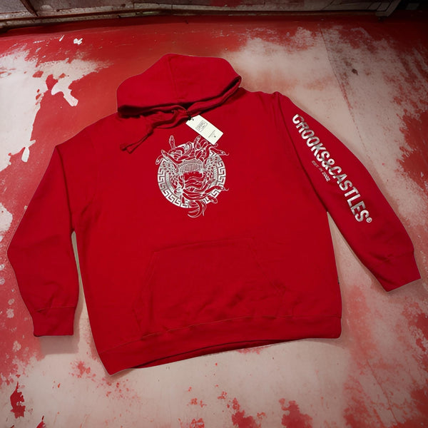 *CROOKS & CASTLES* (RED) ~BULLET BANDUSA~ PULLOVER HOODIES FOR MEN