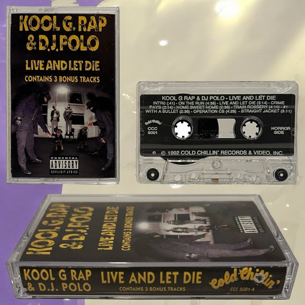•KOOL G. RAP & D.J. POLO ~ LIVE AND LET DIE• ~1992 OG PRESSING~ (CASSETTE TAPE) (4)