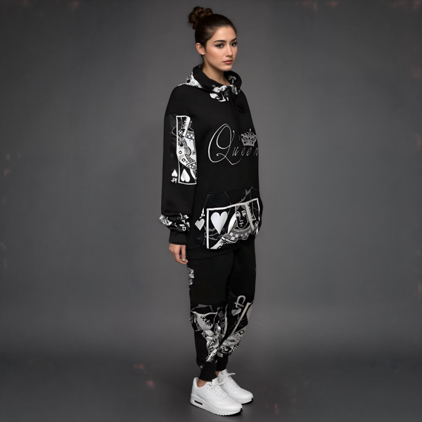 •QUEEN•OF•HEARTS• LUXURY JOGGER SWEATSUITS (CUT & SEW)(EMBROIDERED LOGO)