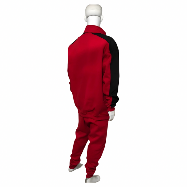 •23• (RED-BLACK) ZIP UP TRACKSUITS (CUT & SEW)