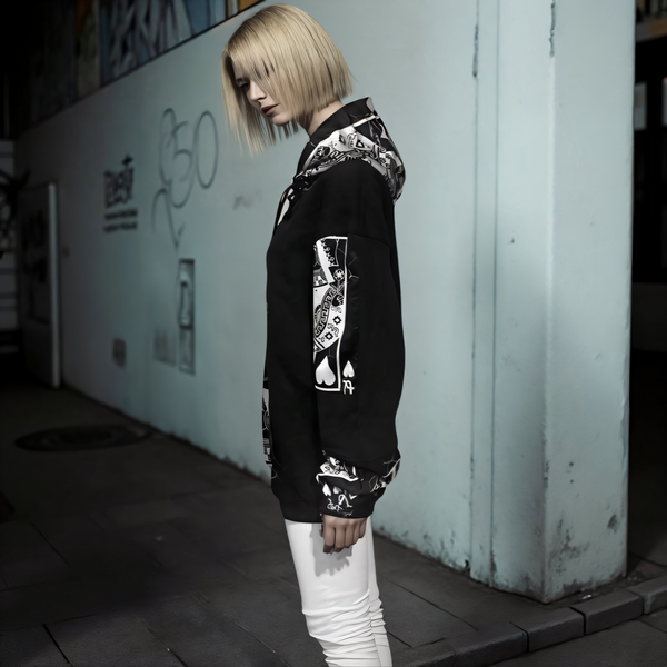 •QUEEN•OF•HEARTS• LUXURY PULLOVER HOODIES (CUT & SEW) (EMBROIDERED LOGO)
