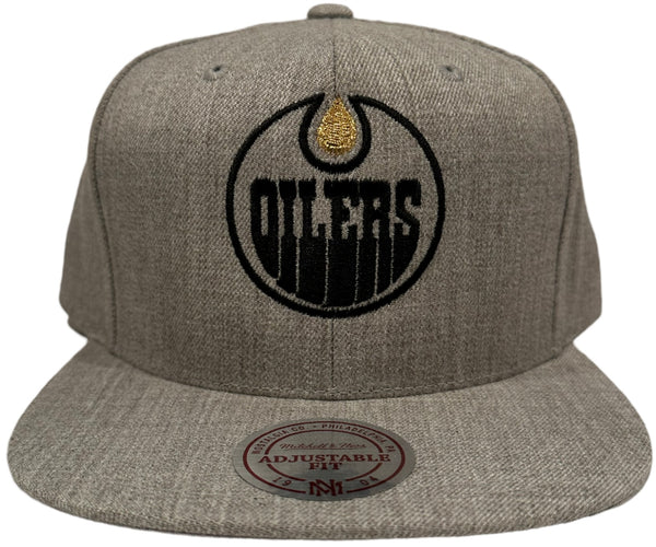 *Edmonton Oilers* (Grey) snapback hats by Mitchell & Ness