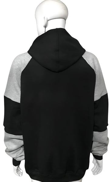 ^23^ (BLACK-LIGHT GREY) LUXURY PULLOVER HOODIES (CUT & SEW)