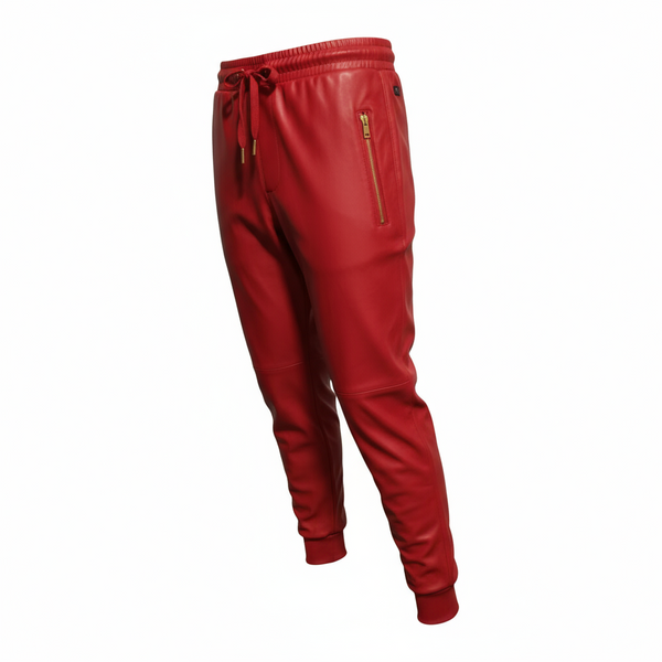 *WELL ESTABLISHED* (RED PLEATHER) •JOGGER PANTS•