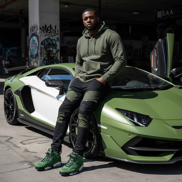 *CROOKS & CASTLES* (GREEN HUNTER) *MIRROR* ZIP UP HOODIES