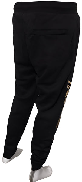 ^HUSTLE GANG^ (BLACK-GOLD) *COLLEGIATE* KNIT SWEATPANTS