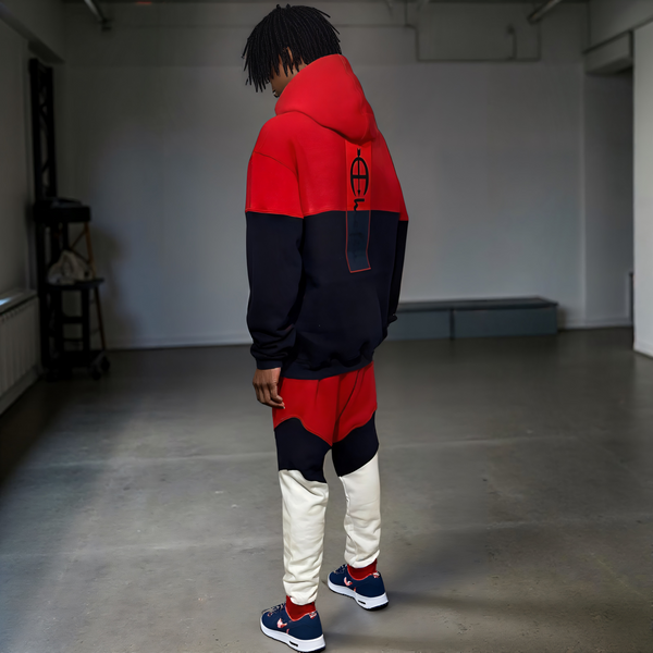 ^CHAMPION CHIEFIN’^ (RED-NAVY-WHITE) FULL HOODED SWEATSUITS (UNISEX)