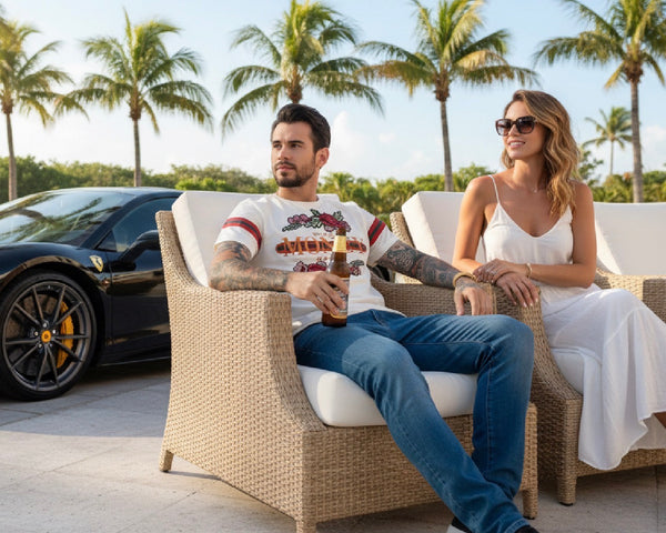 *UCXX* (WHITE) ~MAKE MONEY MOVES~ EMBROIDERED SHORT SLEEVE T-SHIRT