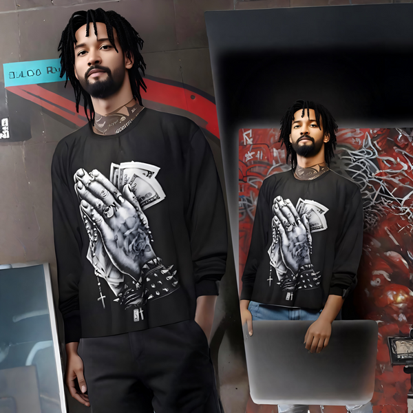 ^GOTHIC PRAYING HANDS^ LONG SLEEVE TEES