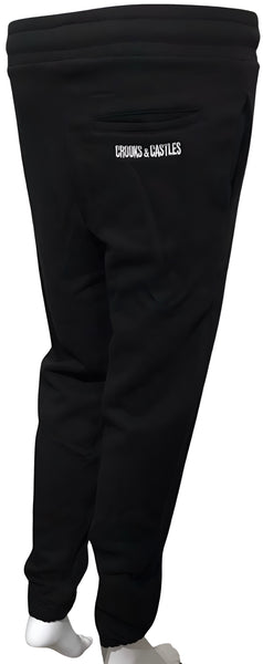 ^CROOKS & CASTLES^ (BLACK) JOGGER SWEAT PANTS FOR WOMEN (EMBROIDERED LOGO)