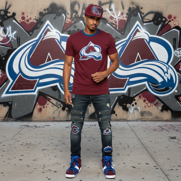 *Colorado Avalanche* snapback hats by Mitchell & Ness