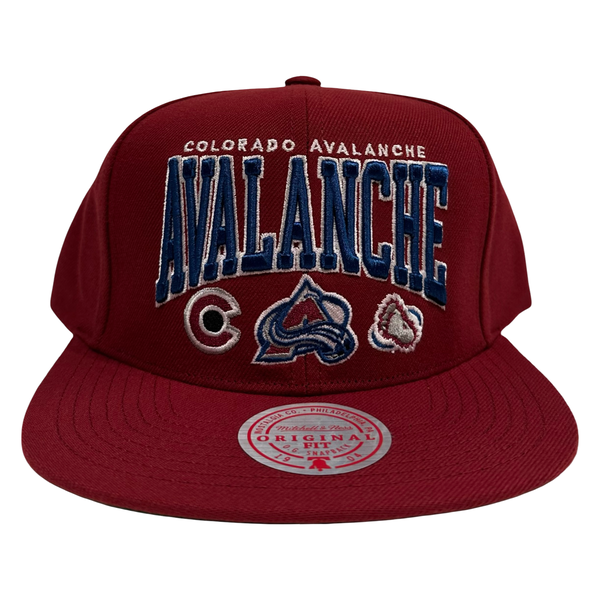 *Colorado Avalanche* snapback hats by Mitchell & Ness
