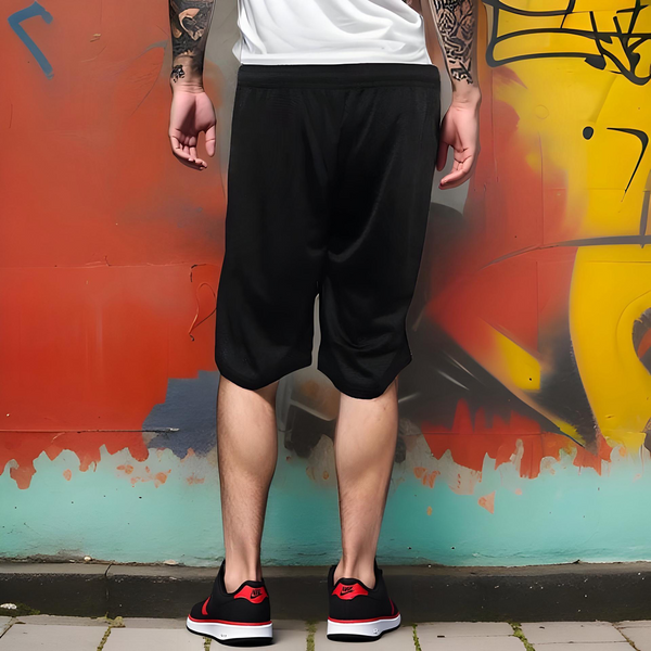 ^HUSTLE GANG^ (BLACK) ~SIMPLE CHIEF~ LINED MESH BASKETBALL SHORTS