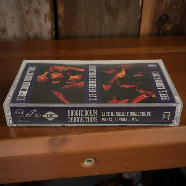 •BOOGIE DOWN PRODUCTIONS - LIVE! HARDCORE WORLDWIDE PARIS, LONDON & NYC!• ~1991 OG PRESSING~ (CASSETTE TAPE)