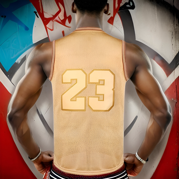 ^GOAT 23^ Basketball Jerseys ~Golden Wheat~ (Stitched Logos & Numbers)