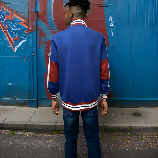 ^UCXX^ (BLUE-RED) ZIP UP TRACK JACKETS (ACTIVEWEAR)