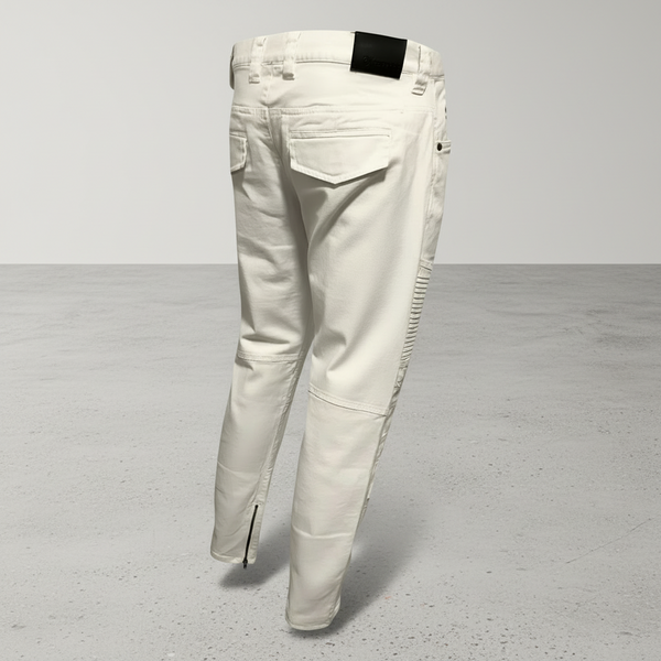 *AKADEMIKS* (WHITE) ~SLIM STRETCH~ RIBBED DENIM (34” X 32”)