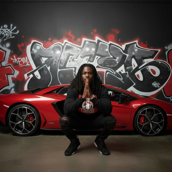 *CROOKS & CASTLES* (BLACK) ~AIR GUN KLEPTO~ PULLOVER HOODIES FOR MEN