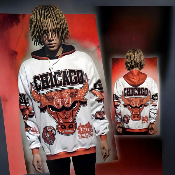 ^CHICAGO^ ~WINDY CITY~ PULLOVER HOODIES (FLEECY LINED)