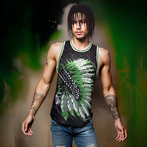 ^CHIEFIN’ 23^ BASKETBALL JERSEYS (BLACK-ELECTRIC GREEN)