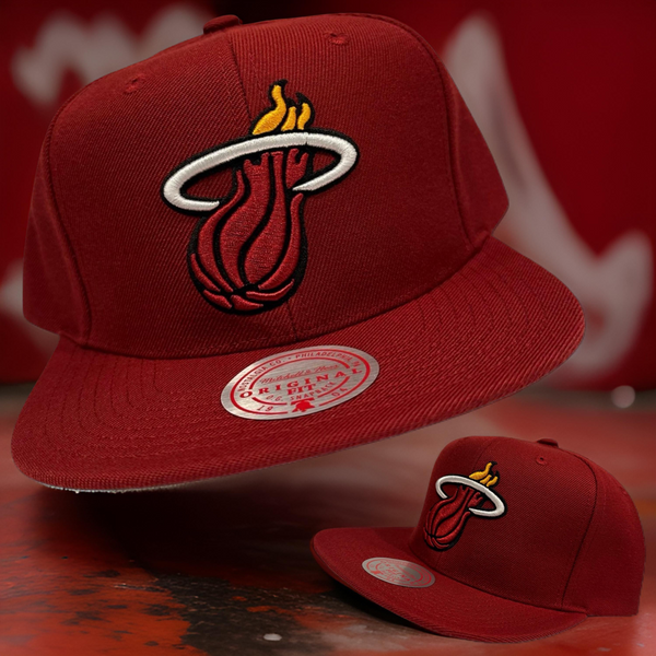 *Miami Heat* snapback hats by Mitchell & Ness