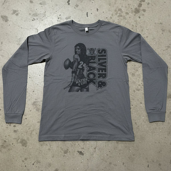 *SILVER & BLACK* ~Long Sleeve T-Shirt~ (OAKLAND RAIDERS)