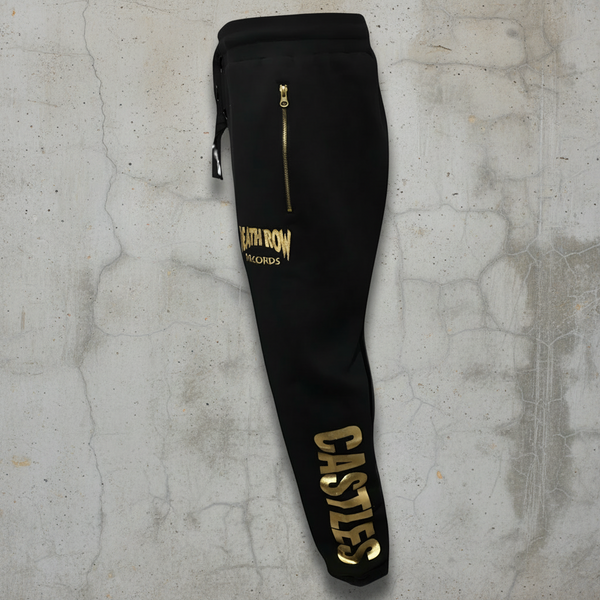 *CROOKS & CASTLES* (BLACK-GOLD) DEATH ROW *CORE JOGGERS* (COLLABS)