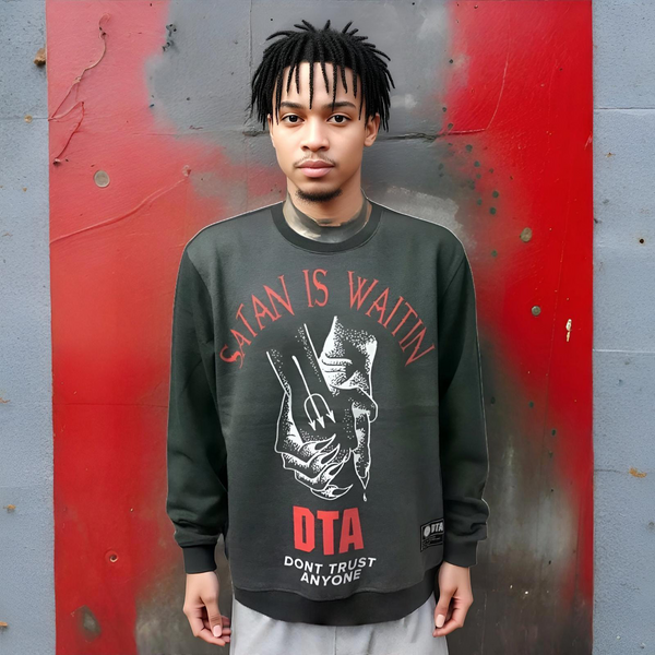 ^DTA^ ~SATAN IS WAITIN~ CREWNECK SWEATSHIRTS