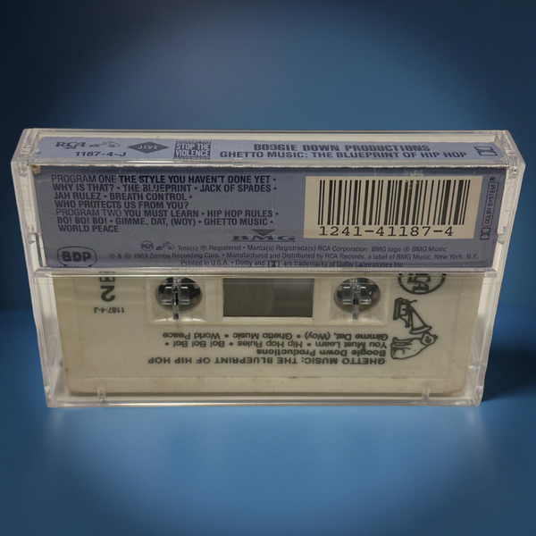 •BOOGIE DOWN PRODUCTIONS ~ GHETTO MUSIC: THE BLUEPRINT OF HIP HOP• ~1989 OG CLUB PRESSING~ (CASSETTE TAPE) (1)