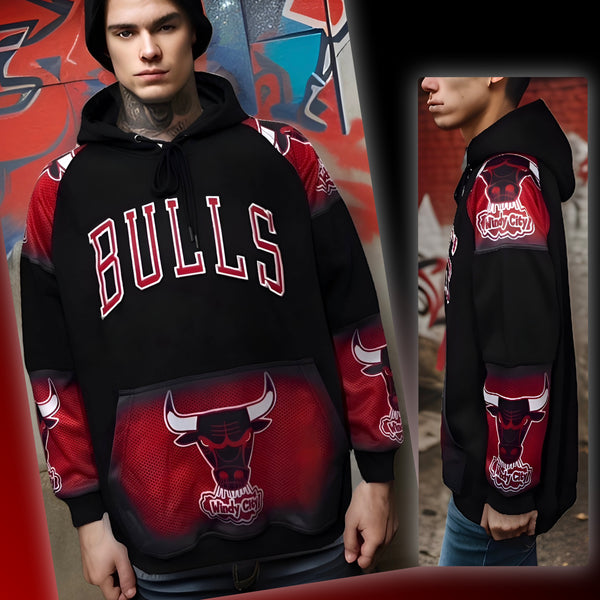 ^BULLS^ (WINDY CITY) *CUT & SEW* LUXURY HOODIES FOR MEN