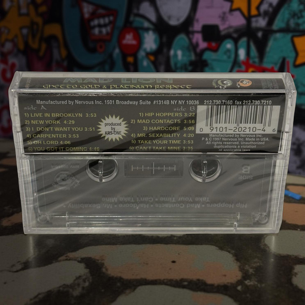 •MAD LION ~ GHETTO GOLD & PLATINUM RESPECT• ~1997 OG SEALED PRESSING~ (CASSETTE TAPE)