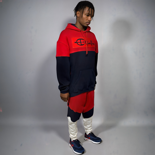 ^CHAMPION CHIEFIN’^ (RED-NAVY-WHITE) FULL HOODED SWEATSUITS (UNISEX)