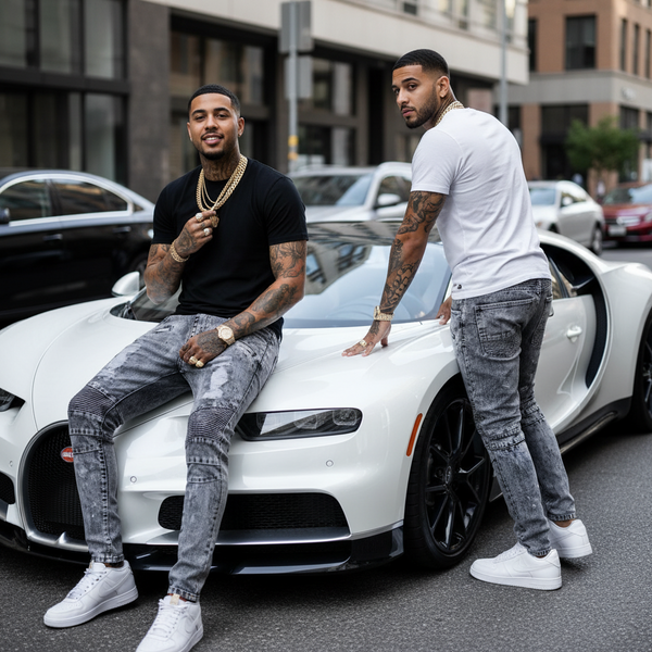 *ONE CULTURE* ~MOTO STYLE~ •RIPPED DENIM JEANS•