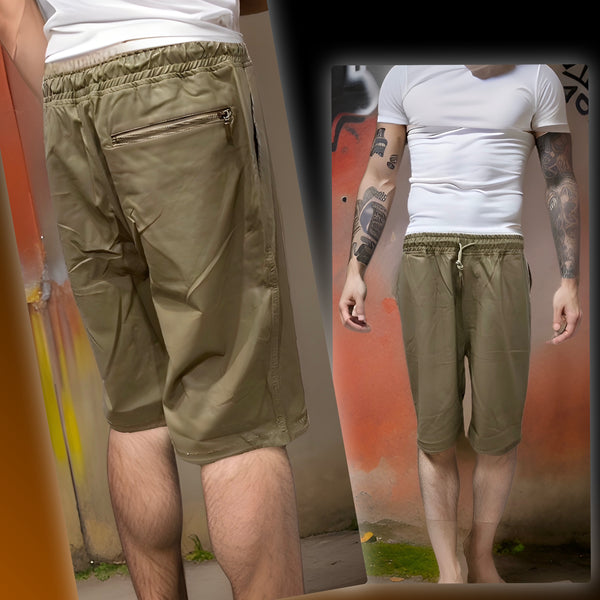^ABLANCHE^ ~KHAKI PLEATHER~ LINED SHORTS FOR MEN (CASUAL)