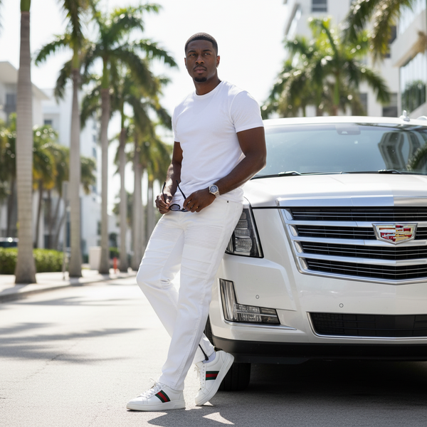 *AKADEMIKS* ~White Denim Jeans~ (34” X 34”)